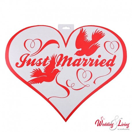 Karton Herz "Just Married" gross