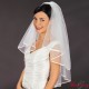 Brautschleier 2-lagig 140cm, ivory und weiss