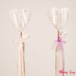 Herz Ständer aus Holz Shabby Chic,