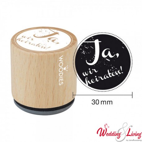 Woodies Stempel "Ja, wir heiraten"