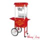 Popcornmaschine mit Wagen - Retro-Design - rot zum mieten