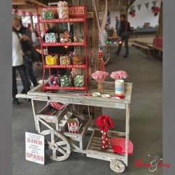 Popcornmaschine mit Wagen - Retro-Design - rot zum mieten