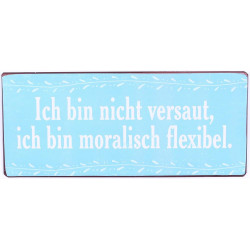 Blechschild Retro Vintage "Ich bin nicht versaut, ich bin moralisch flexibel" 30.5 x 13cm