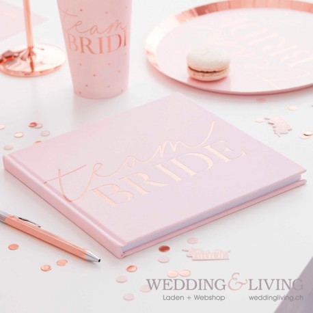Gästebuch Team Bride rosegold