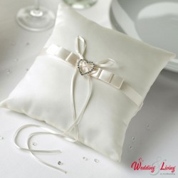 Ringkissen "Vintage romance" Herz  crème