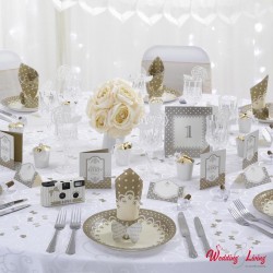Tisch Nummern 1-12  "Chic Boutique", gold-crème