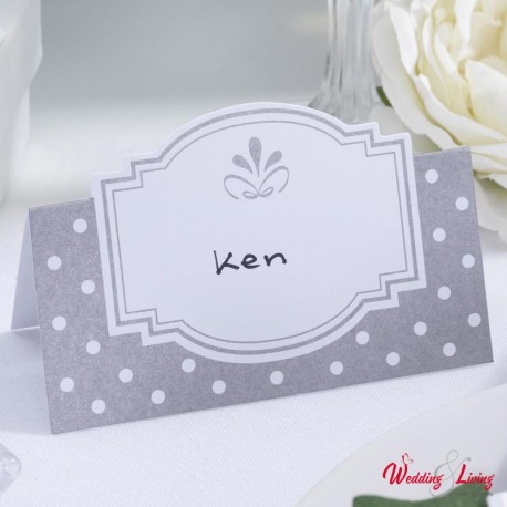 Platzkarten "Chic Boutique" weiss-silber und crème-gold